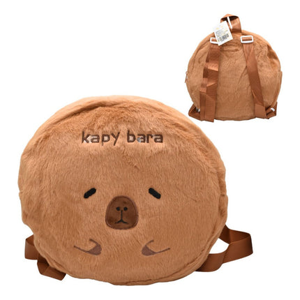 Mochila De Felpa Capibara Carpincho Cbg01794 Marrón Liso