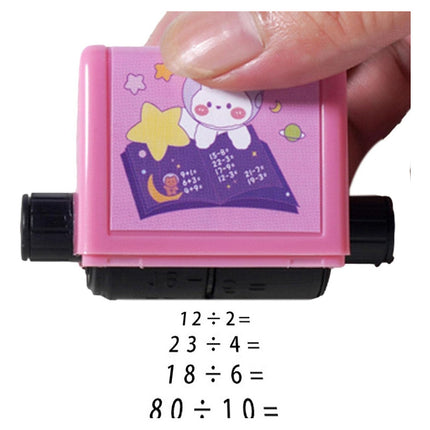 Rollo Sello Con Cunetas Matematica Escolar Con Tinta  Negro Negro