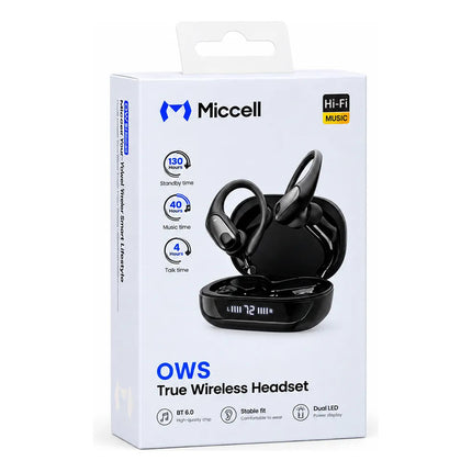 Auricular Inalámbrico Miccell Bh08 Ows Deportivos Negro Negro
