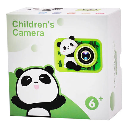 Camara De Fotos Digital Infantil Recargable Oso Panda Verde Verde Lima