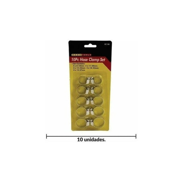 Abrazadera 10 Piezas Metalicas  5 Tamaños N/a