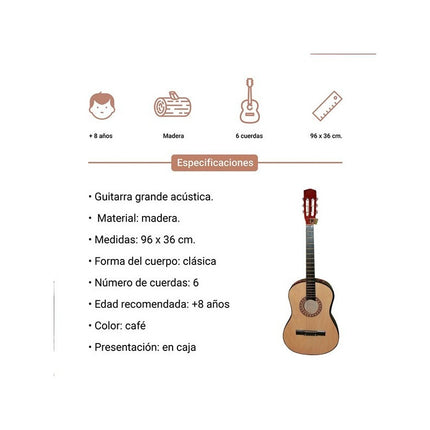 Guitarra De Madera Clasica Grande 96 Cm  G