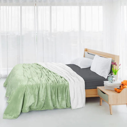 Acolchado Polar 2 Plazas Con Corderito 200cm X 230cm Calidad Varios