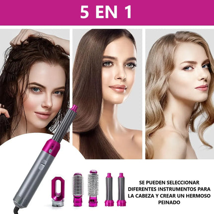Secador Rizador De Pelo Intercambiable 5 En 1 Gris