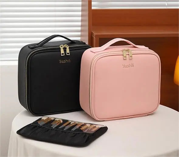 Neceser  Con Espejo Con Luz Usb Varias Reparticiones Bolso B