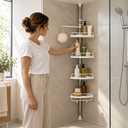 Esquinero Para Baño Estante Múltiple y Ajustable - OFERTA