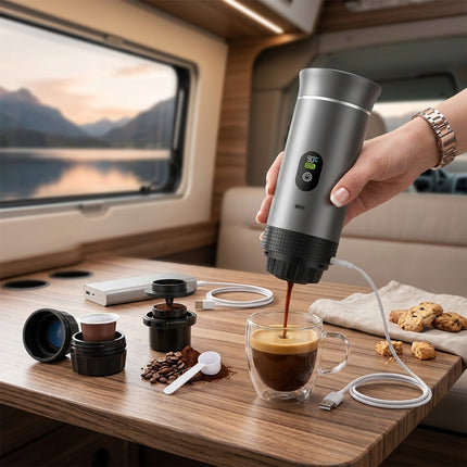 Cafetera Portatil Espresso 3 En 1 Para Capsulas Gris