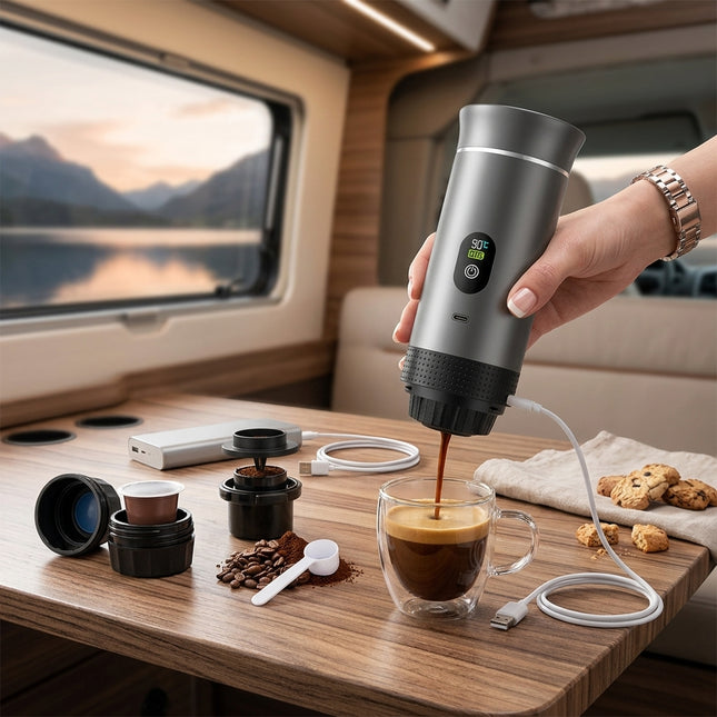 Cafetera Portatil Espresso 3 En 1 Para Capsulas Gris