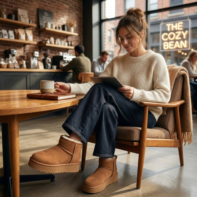 Pantu-botas Forradas Camel Altas