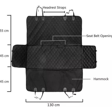 Funda Cubre Asiento Auto Mascotas Perro Impermeable Premium Negro